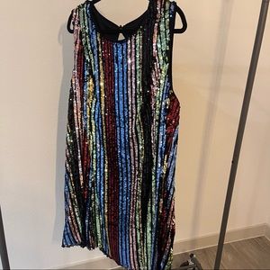 Torrid Rainbow Sequin Stripped Dress size 4